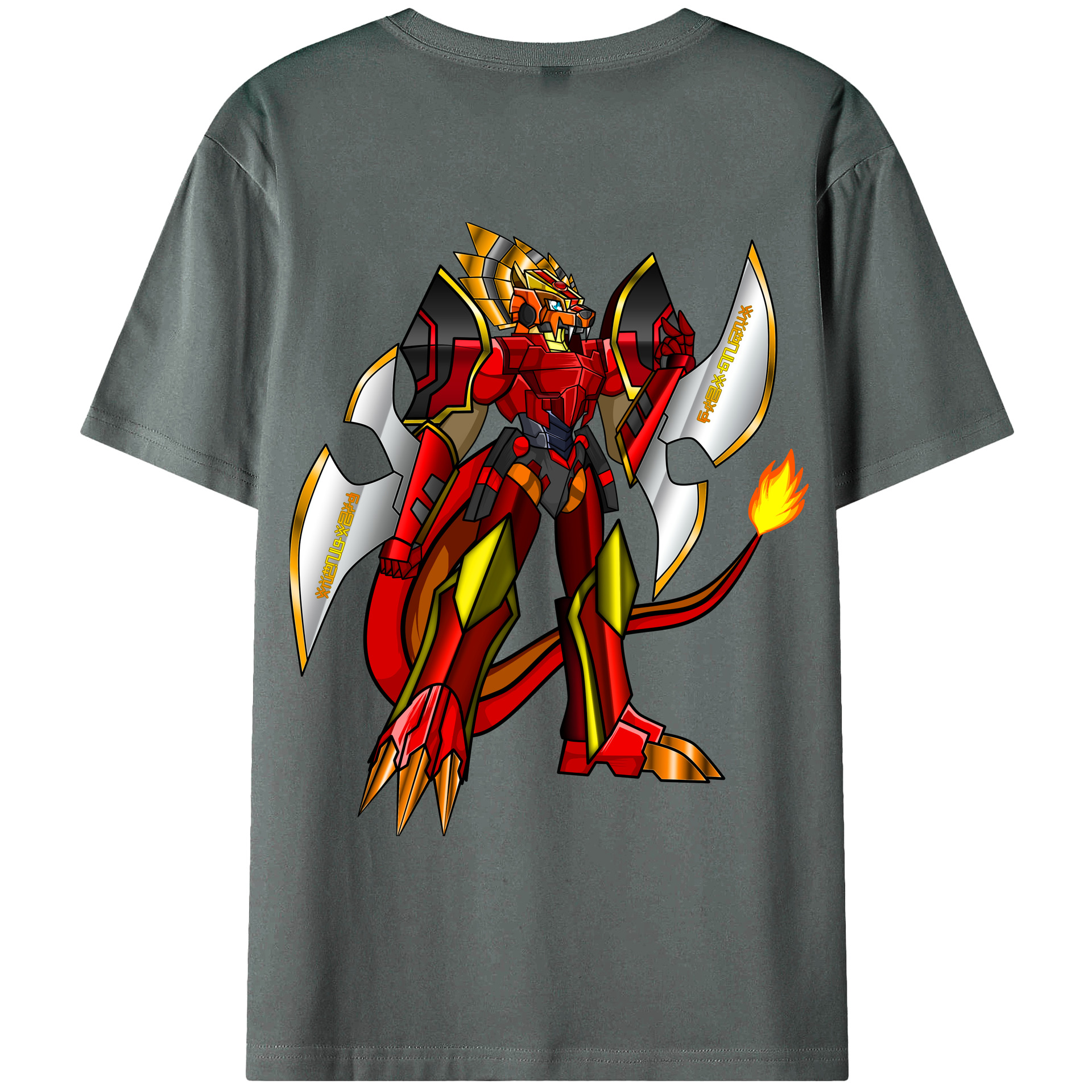 （画像用） Digimon デジタルモンスター/デジモン 綿100％ メンズ半袖Tシャツ（バックプリント） 通気性